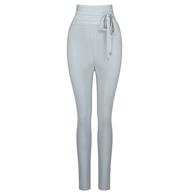 Pantalones Lápiz Cintura Alta Elásticos en Colores Sólidos - Image 18