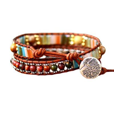 Pulsera Vintage de Cristal con Doble Vuelta en Cuero - Image 9