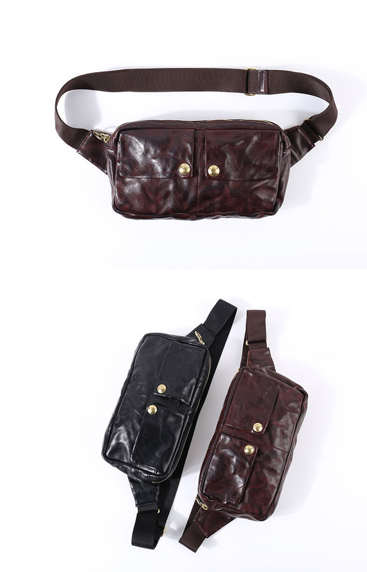 Bolso Mensajero de Cuero Retro - Estilo Casual - Image 13