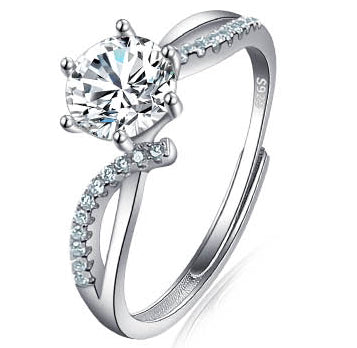 Anillo de Diamante Moissanita Platino D Color 1 Quilate Ajustable - Image 6