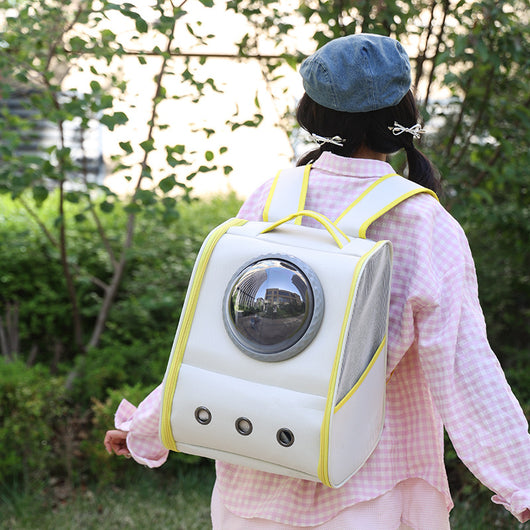 Mochila Transportadora para Mascotas con Cápsula Espacial - Gran Capacidad y Transpirable