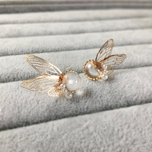 Aretes de Plata 925 con Diseño de Pluma Dorada - Image 2