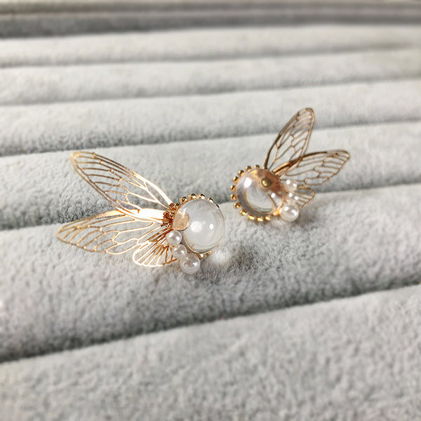 Aretes de Plata 925 con Diseño de Pluma Dorada