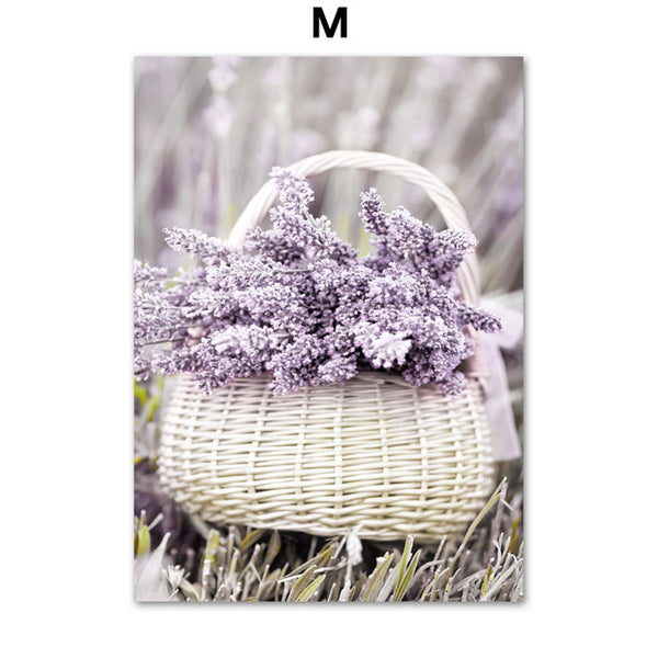 Cuadro de Lienzo Campo de Flores Púrpuras - Arte de Pared Lila
