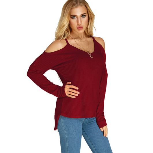 Blusa de Punto V-Neck Manga Larga con Detalle Dovetail - Image 11