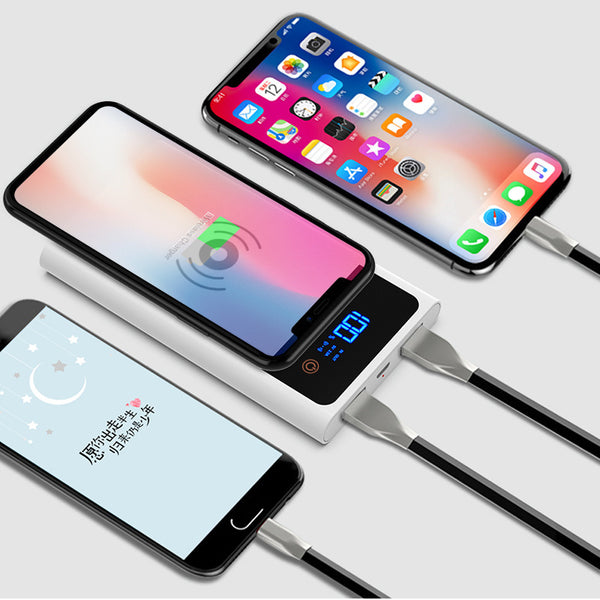 Cargador Inalámbrico Portátil 3 en 1 - Carga Rápida QC 3.0 y Qi 10W
