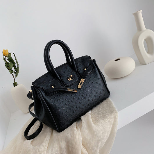 Bolso de Mano con Patrón de Avestruz - Image 7