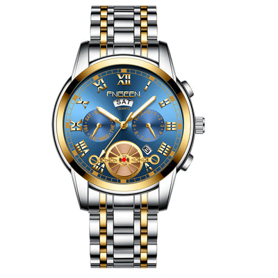 Reloj Multifunción Tourbillon Acero Inoxidable con Banda de Acero