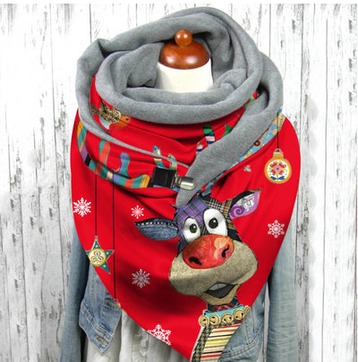 Bufanda de Cachemira Cálida con Estampado Navideño para Mujer - Image 33
