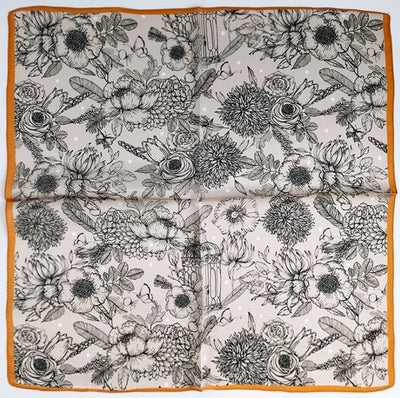 Pañuelo de Seda Estampado Floral Cuadrado Pequeño - Image 7