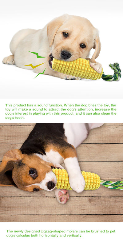 Juguete Mordedor Resistente Forma de Elote con Sonido para Mascotas - Image 9