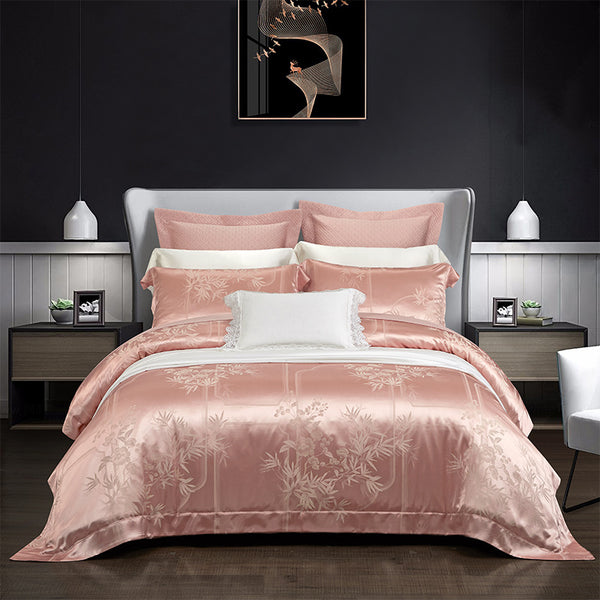 Juego de Cama Jacquard Seda Tencel de Cuatro Piezas - Image 6