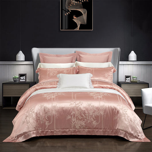 Juego de Cama Jacquard Seda Tencel de Cuatro Piezas - Image 6