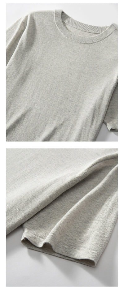 Camiseta Manga Corta Hombre Seda de Mora y Cachemira Suave Verano - Image 14
