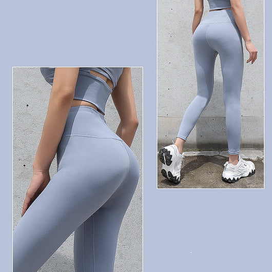 Pantalones Deportivos Cintura Alta con Efecto Realce en Cadera Melocotón - Image 3