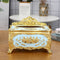 Estilo Corona Azul Com Borda Dourada