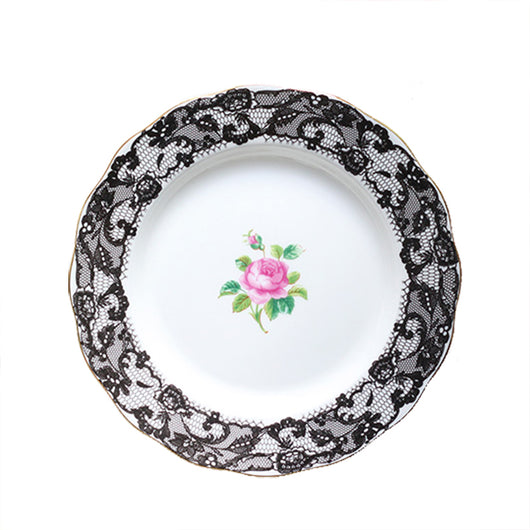 Plato de Postre Bone China Tarde Inglesa Encaje Negro - Image 8
