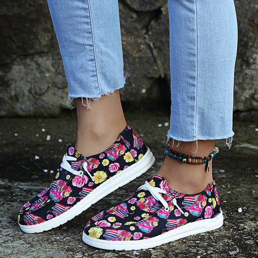 Mocasines Mujer con Estampado Girasol - Zapatos Canvas Cómodos sin Cordones - Image 17