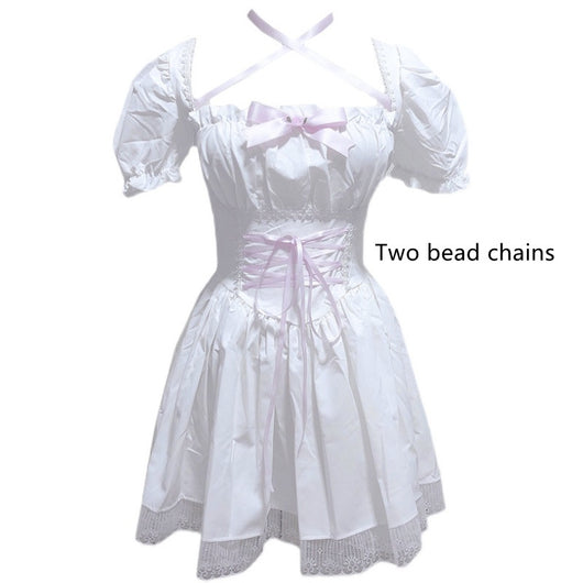 Vestido Retro Cuadrado con Mangas Abullonadas y Cintura Ajustable - Image 7