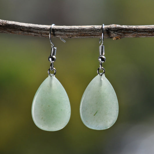 Aretes de Piedra Natural Estilo Chino Gota de Agua - Image 9