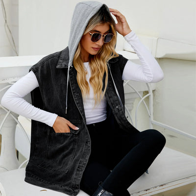 Chaleco Denim sin Mangas Mujer - Tendencia Europea Americana Verano