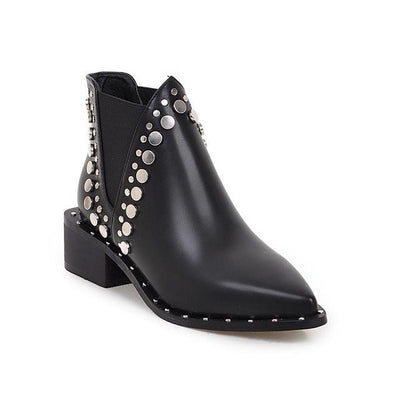 Botas Punk con Remaches en Punta Afilada