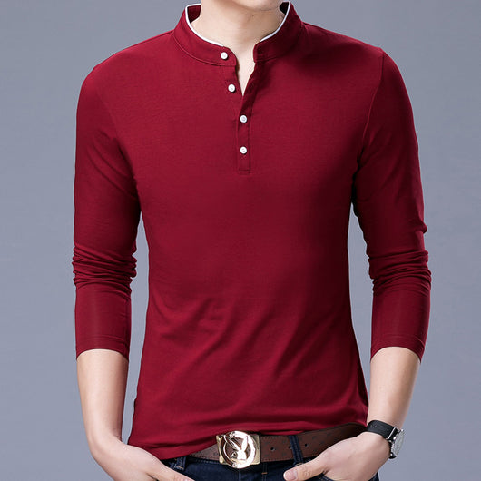 Camiseta Manga Larga Cuello Mao de Algodón para Hombre - Image 5