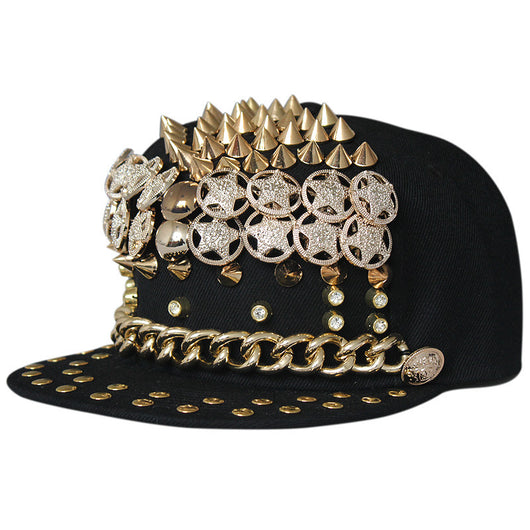 Gorra Harajuku Estilo Europeo Americano con Calavera y Remaches Cruzados - Image 4