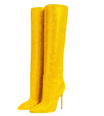 Botas Altas de Tacón Stiletto con Cristales para Mujer - Image 4