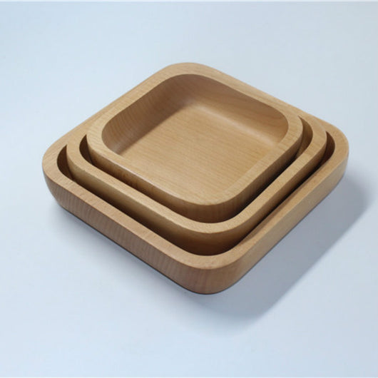 Plato Cuadrado de Madera de Caucho Japonesa - Image 3