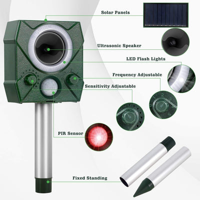 Repelente Ultrasónico Solar para Perros y Aves con Carga y Voz - Image 3