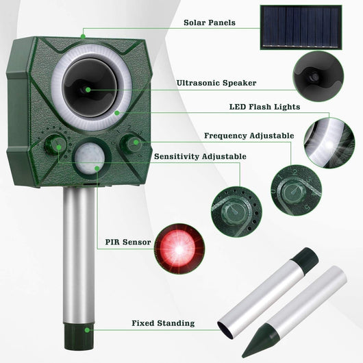 Repelente Ultrasónico Solar para Perros y Aves con Carga y Voz - Image 3
