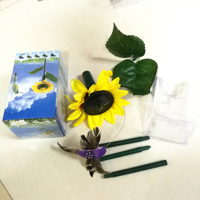 Mariposa y Colibrí Solar con Girasol - Decoración Animada con Energía Solar - Image 4