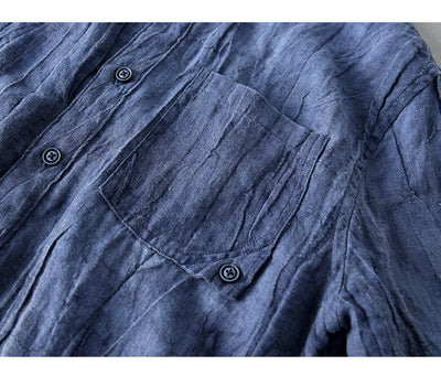 Camisa de Lino Estilo Oriental para Hombre - Diseño Casual y Cómodo - Image 13