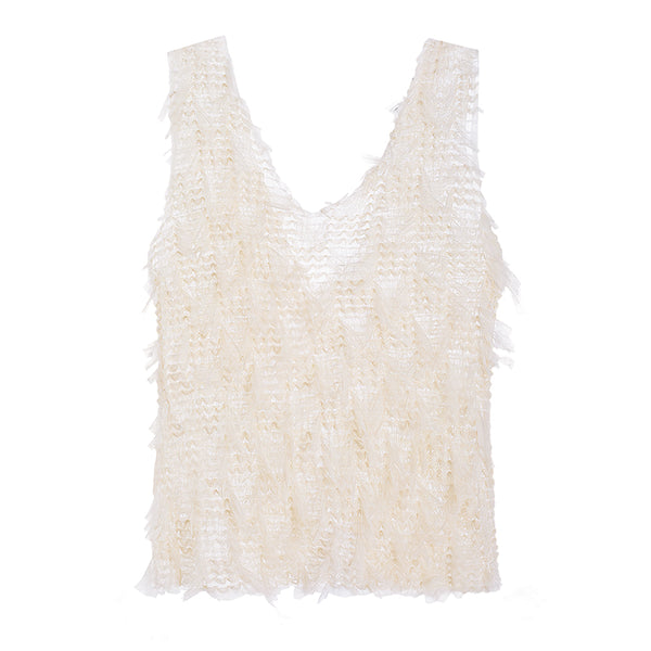 Blusa de Encaje y Malla con Borlas para Mujer - Image 5