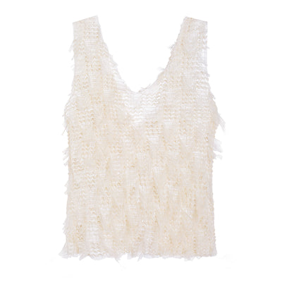 Blusa de Encaje y Malla con Borlas para Mujer - Image 5