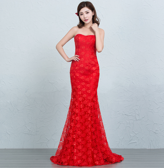Vestido de Novia Cola Sirena con Encaje Lentejuelado en la Cintura - Image 16