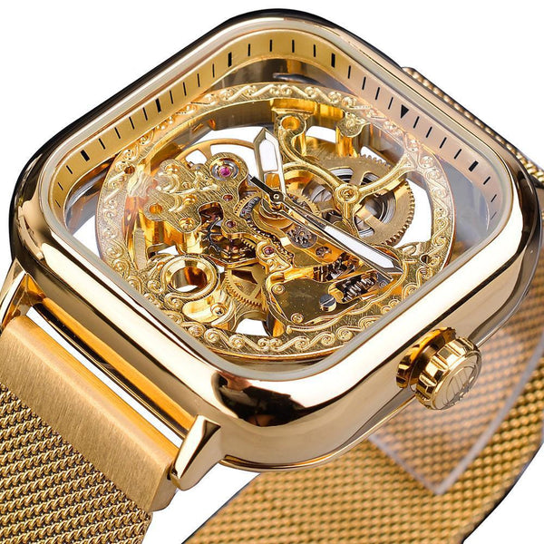 Reloj Automático Cuadrado para Hombre - Movimiento Mecánico de Precisión