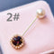Pearl crystal one word pin scarf buckle brooch 2 Estilo
