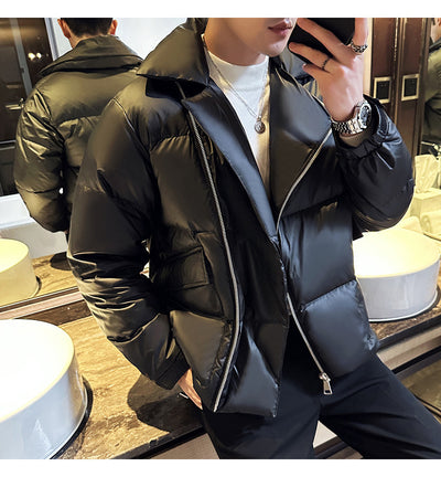 Chaqueta Acolchada de Plumas para Hombre con Cuello Clásico - Image 24