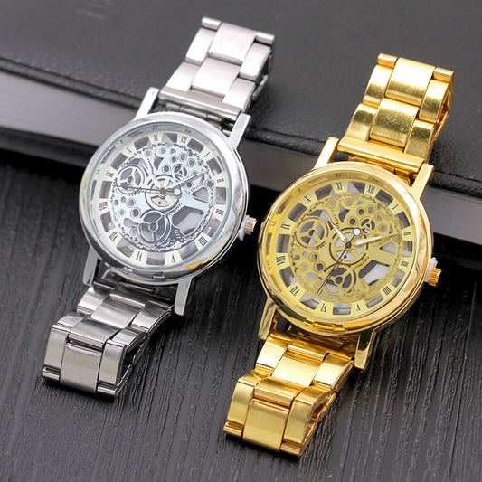 Reloj de Hombre Hueco de Aleación con Movimiento de Cuarzo - Diseño Moderno