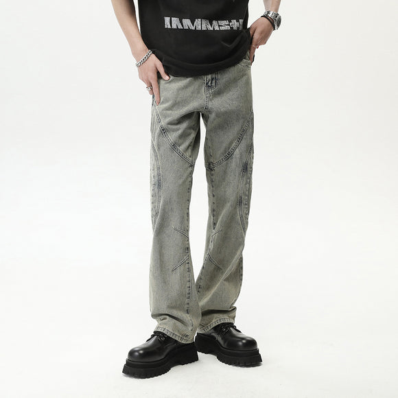 Jeans Rectos Holgados Resistentes para Hombre sin Elastano
