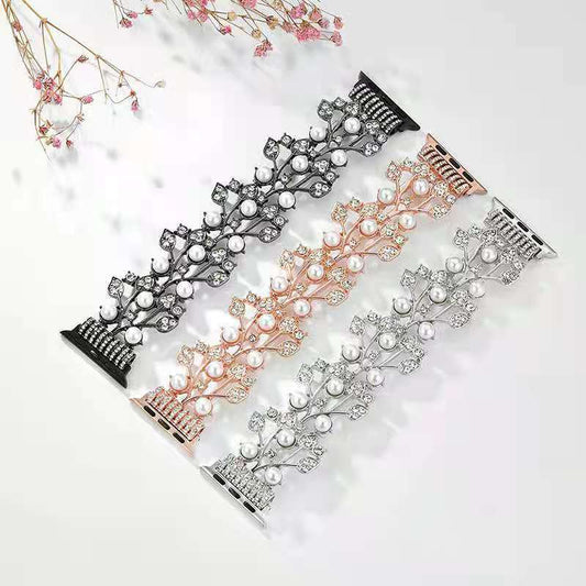 Pulsera Inteligente Pearl Diamond con Correa de Hoja