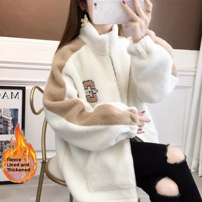 Abrigo Cardigan de Terciopelo Acolchado al Estilo Coreano para Mujer - Image 7
