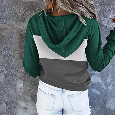Sudadera Deportiva Mujer con Capucha y Bloques de Color - Image 9
