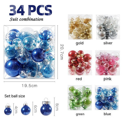 Set de 34 Esferas Navideñas Transparentes de Boca Ancha - Image 10