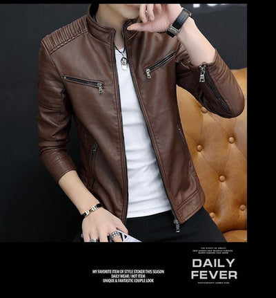 Chaqueta de Cuero para Hombre Primavera Otoño - Image 8