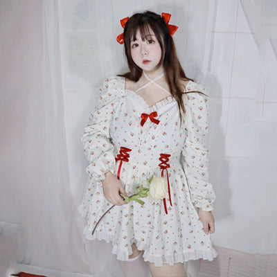 Vestido Largo de Cintura Alta con Mangas Largas y Estampado Floral Suave - Image 6