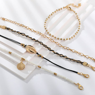 Juego de 5 Pulseras Tobilleras Trenzadas Multicapa - Image 17