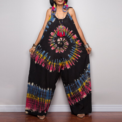 Jumpsuit Ancho con Estampado Tie-Dye y Cintura Ajustable - Image 8
